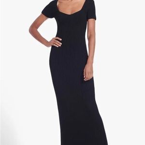 EUC Staud Camden Dress Black Short Sleeved Maxi